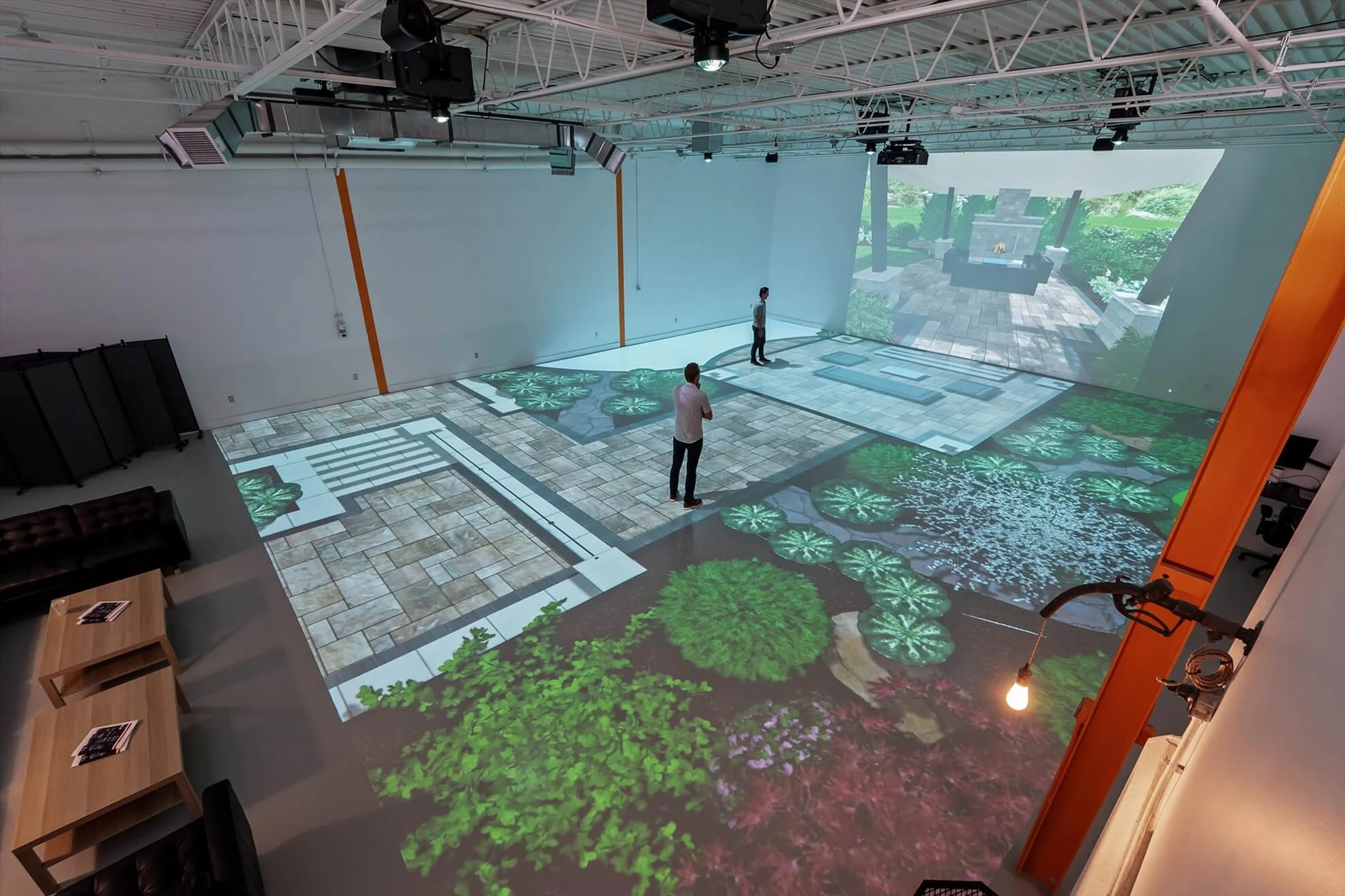 Landscape design projected at full scale — Walk Your Plans Detroit